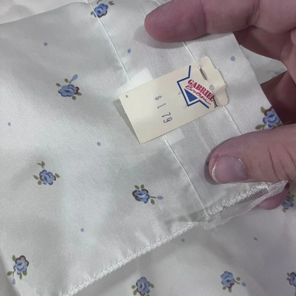 Vtg Country Farmhouse Geese Swag Valance Pink Gingham Ruffle White 56x31 USA NOS